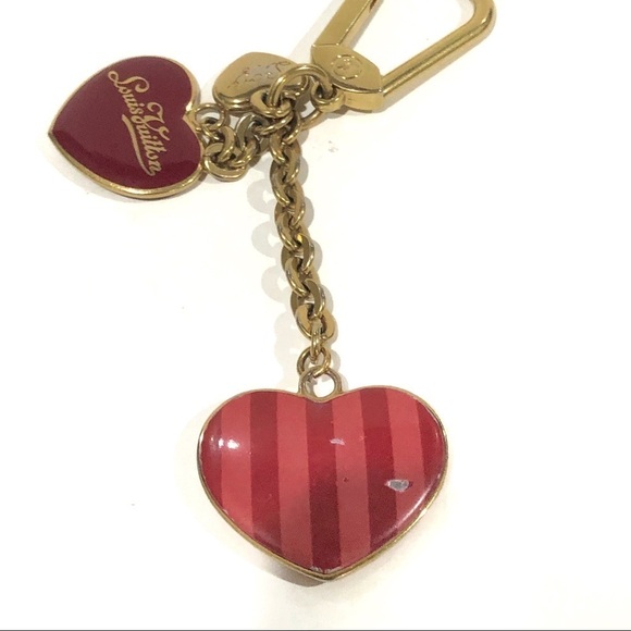 Louis Vuitton Coeur Rayures Key Holder Keychain Heart Charm Limited Edition - Picture 6 of 10